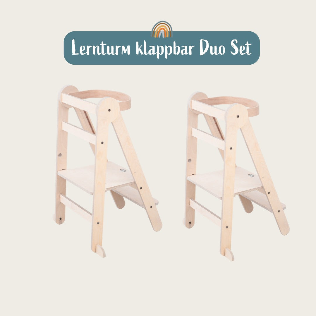 Zwillingsset Lernturm Klappbar | Natur