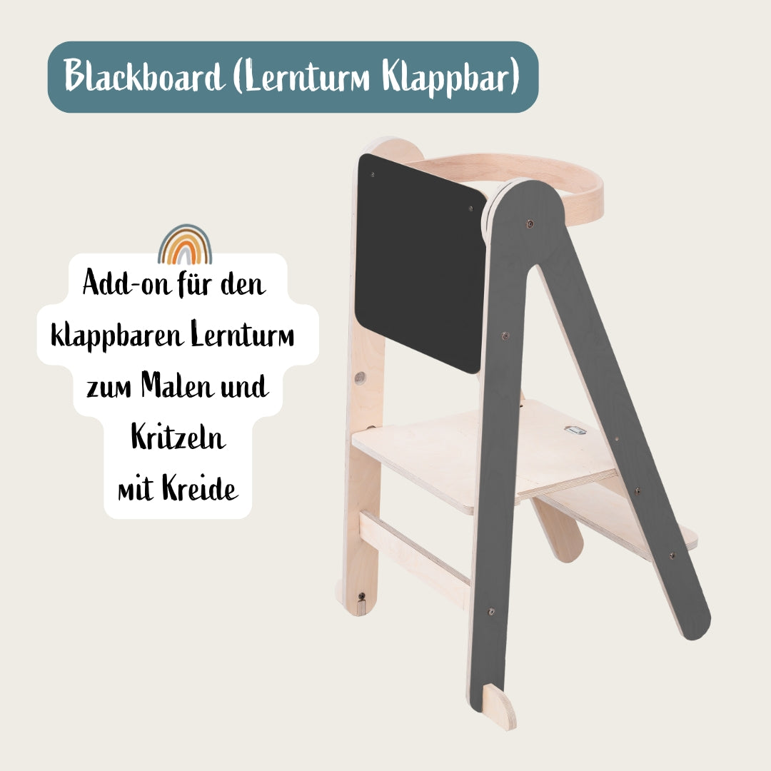 Blackboard für Lernturm klappbar | Natur & Grau