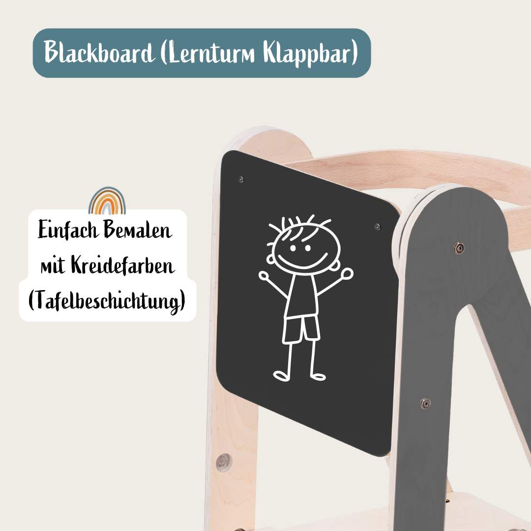 Blackboard für Lernturm klappbar | Natur & Grau