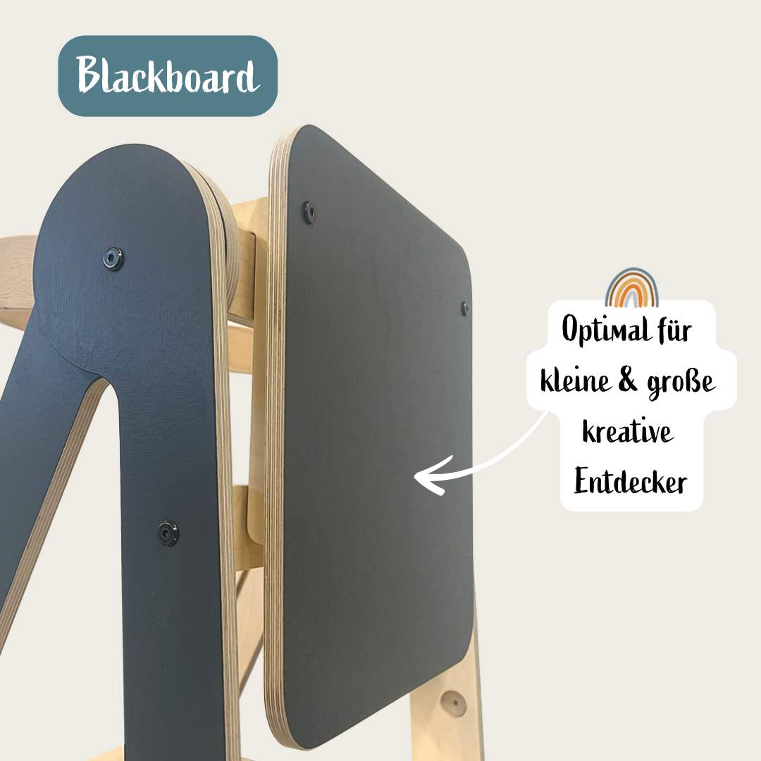Blackboard für Lernturm klappbar | Natur & Grau