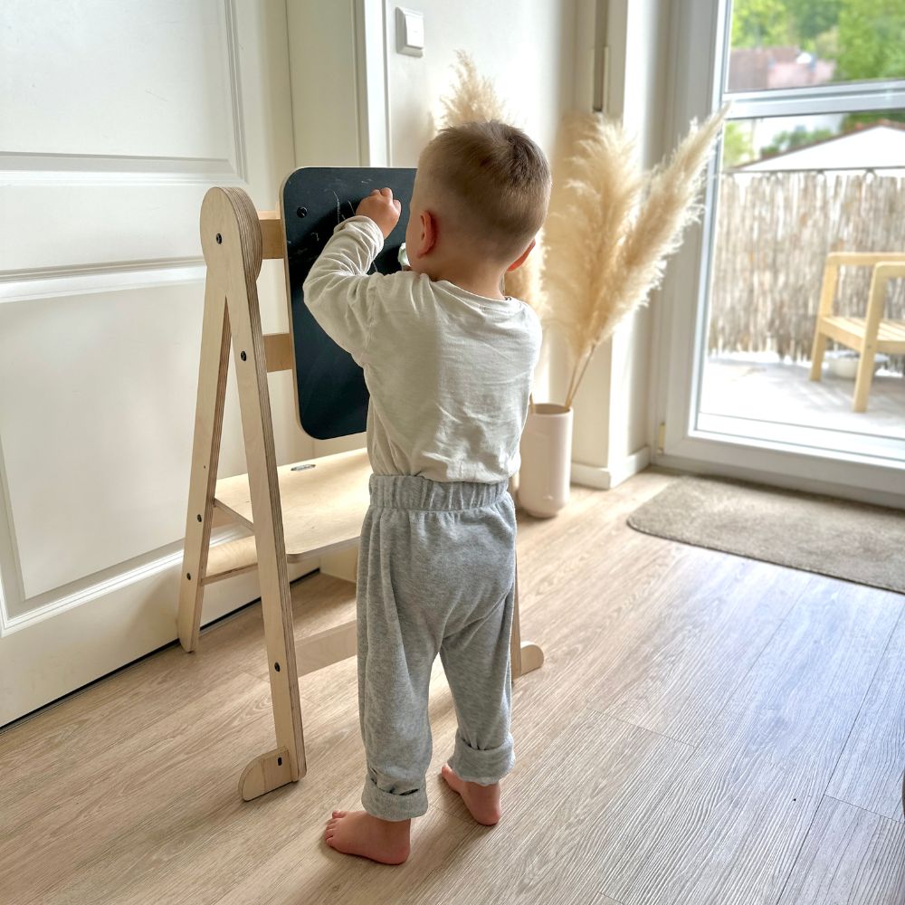 Blackboard für Lernturm klappbar | Natur & Grau