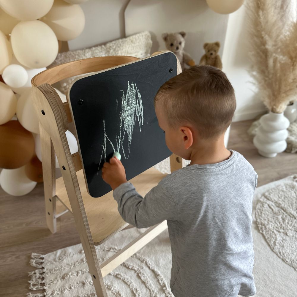 Blackboard für Lernturm klappbar | Natur & Grau