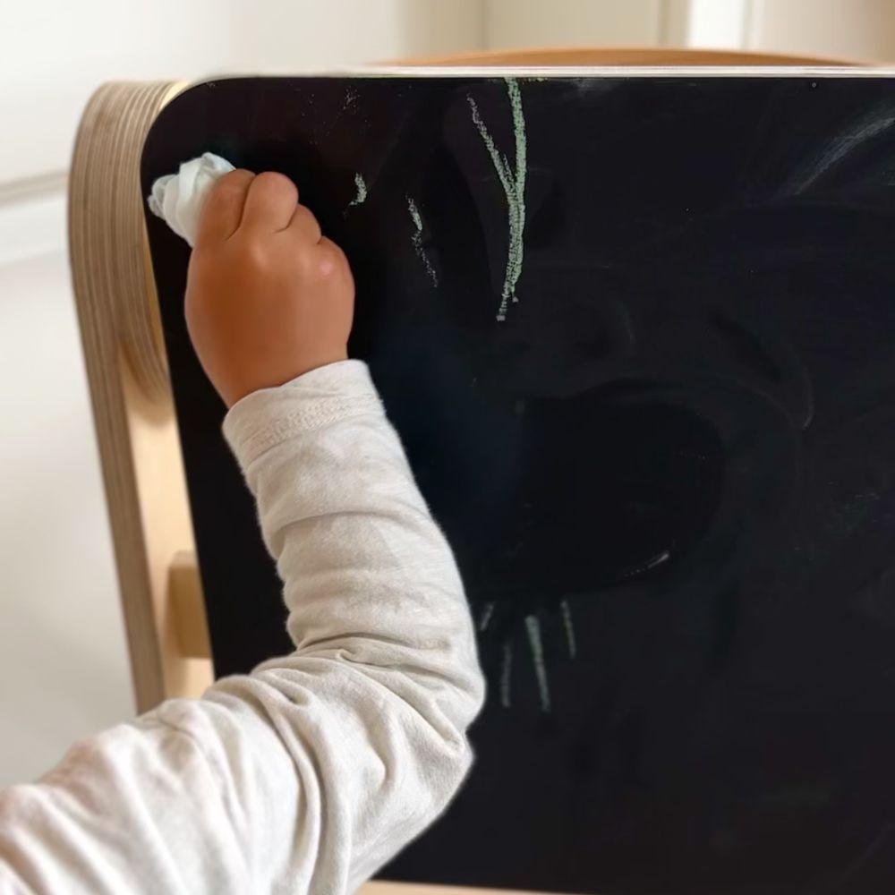 Blackboard für Lernturm klappbar | Natur & Grau