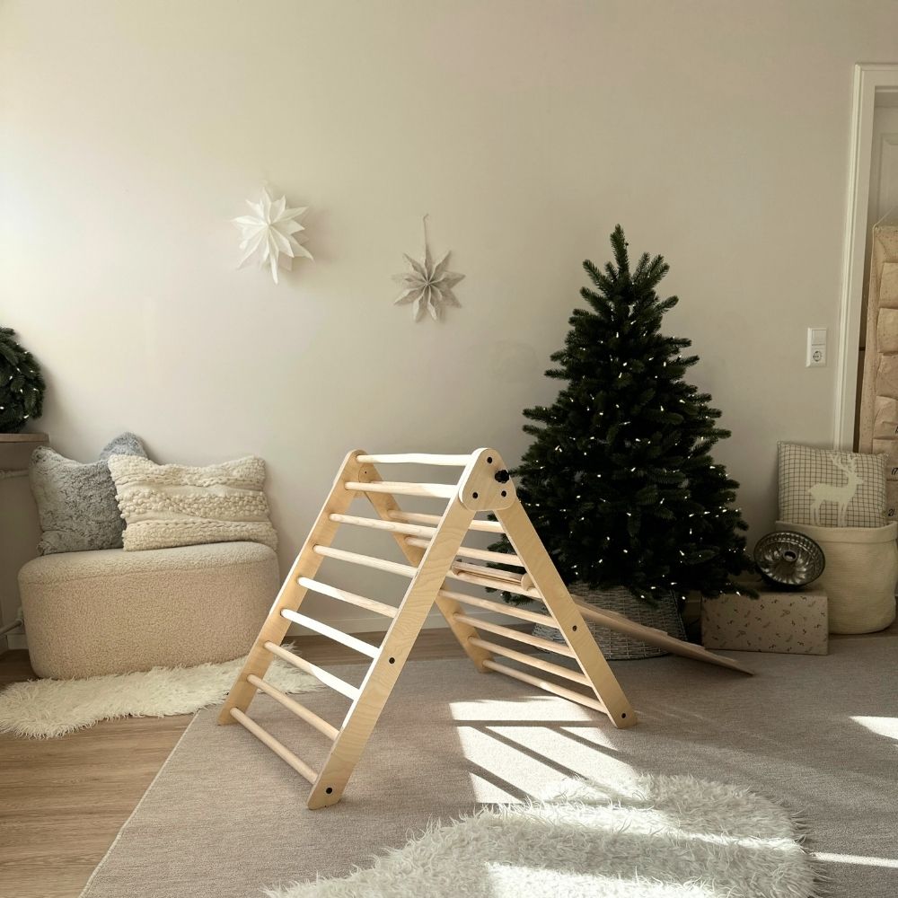 Großes Montessori Kletterdreieck mit Rutsche & Kletterleiter