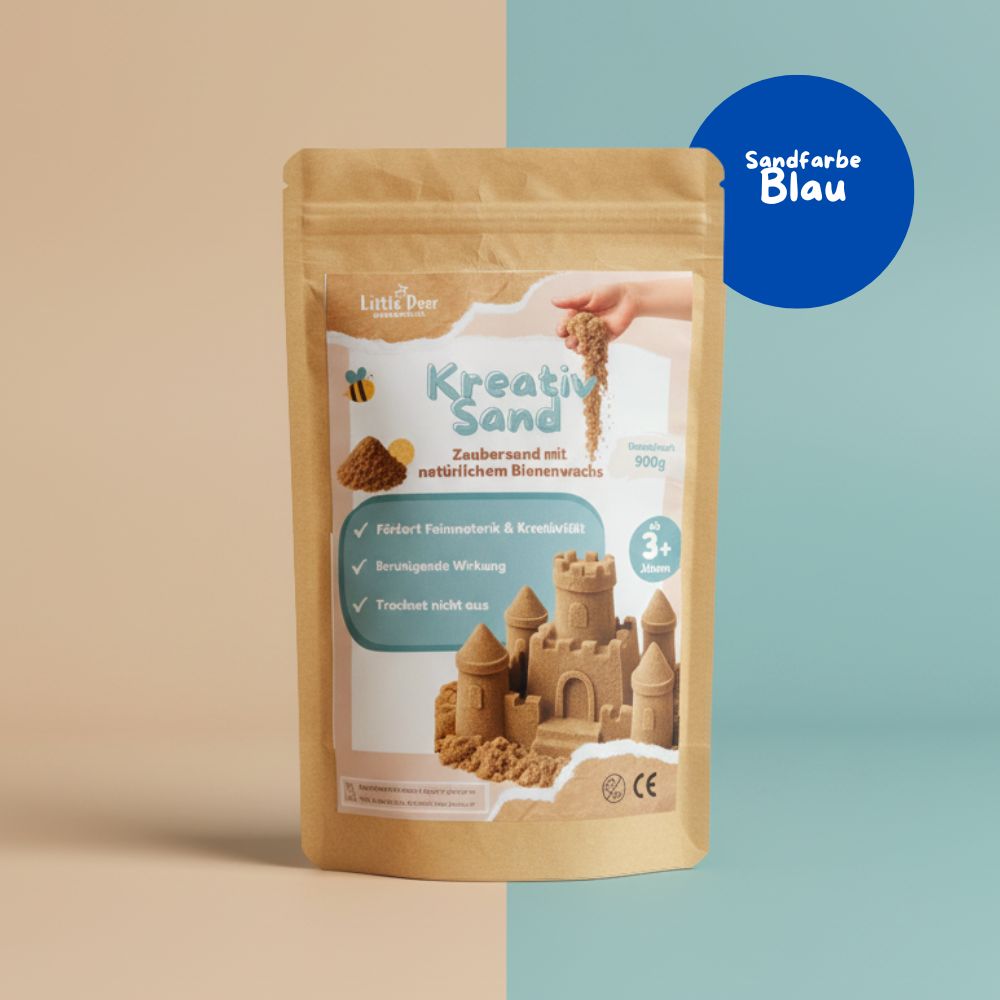 Kreativset: Lernturm klappbar natur & Kreativsand 900g