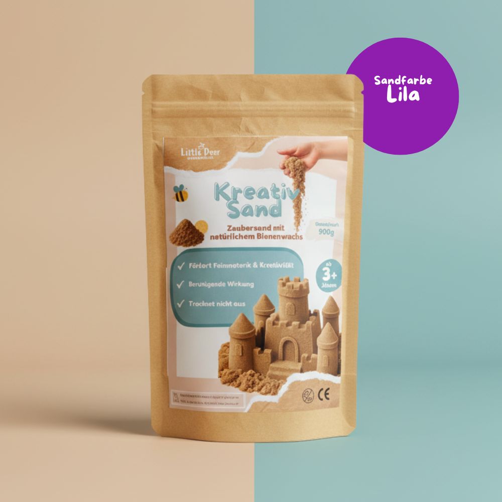 Kreativset: Lernturm klappbar natur & Kreativsand 900g