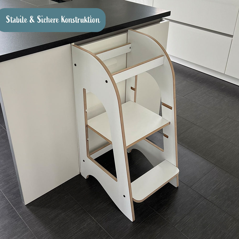 Montessori Lernturm weiß höhenverstellbar