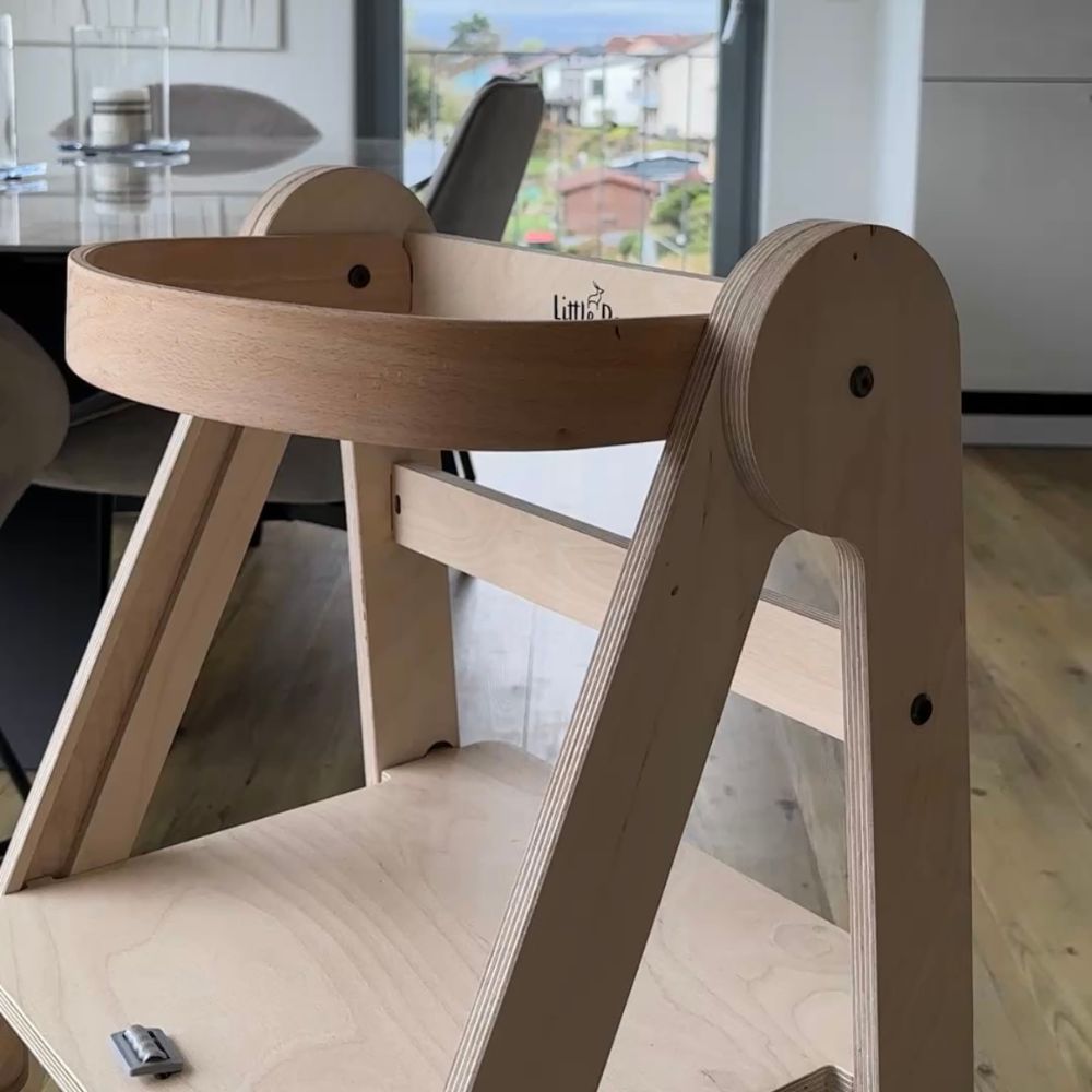 Montessori Lernturm Klappbar | Natur | mit Kippschutz | FSC