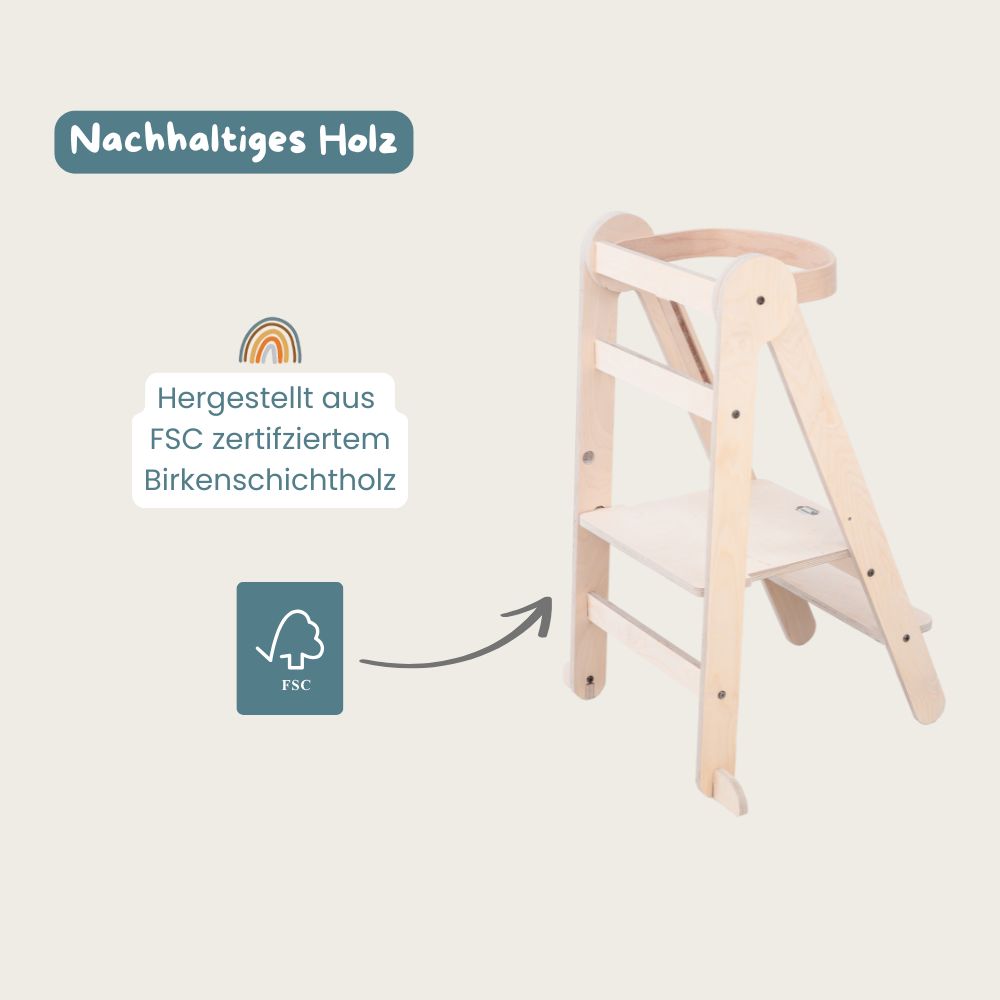 Mega Set | Lernturm klappbar mit Blackboard & Kletterdreieck