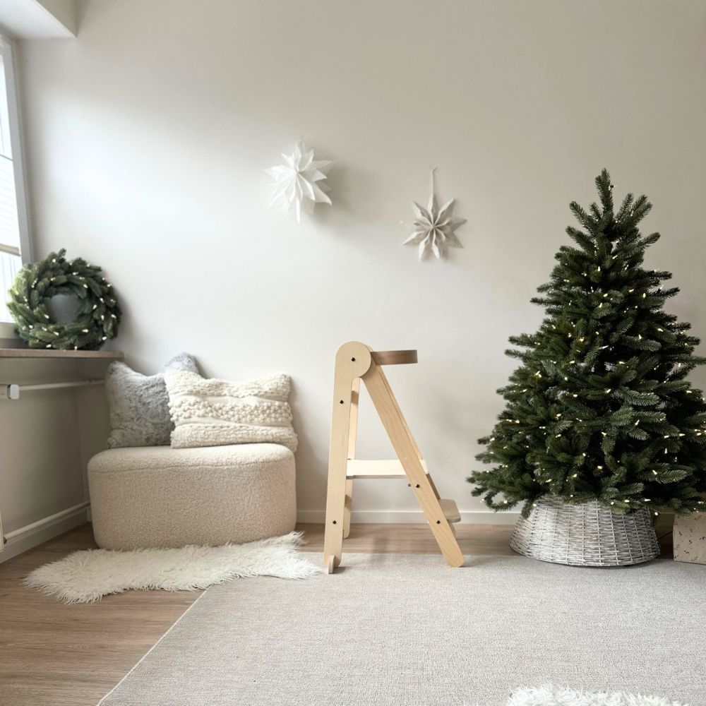 Montessori Lernturm Klappbar | Natur | mit Kippschutz | FSC