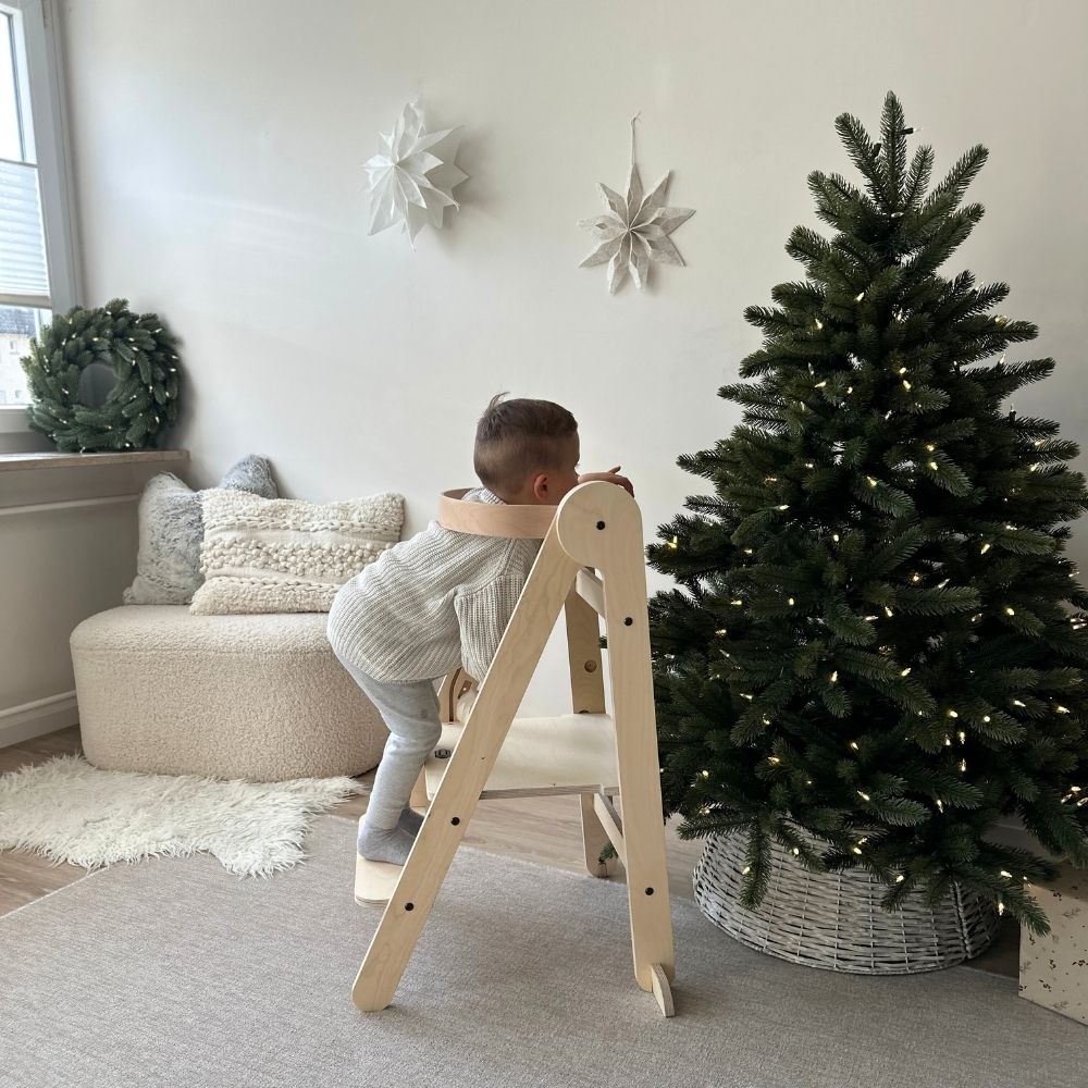 Montessori Lernturm Klappbar | Natur | mit Kippschutz | FSC