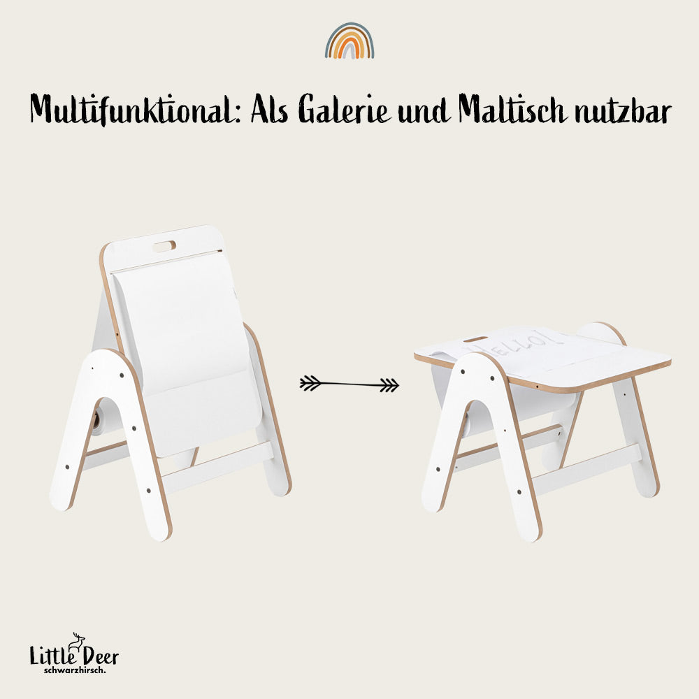 Montessori Maltisch Kinder und Kreativtisch Kinder mit Stuhl