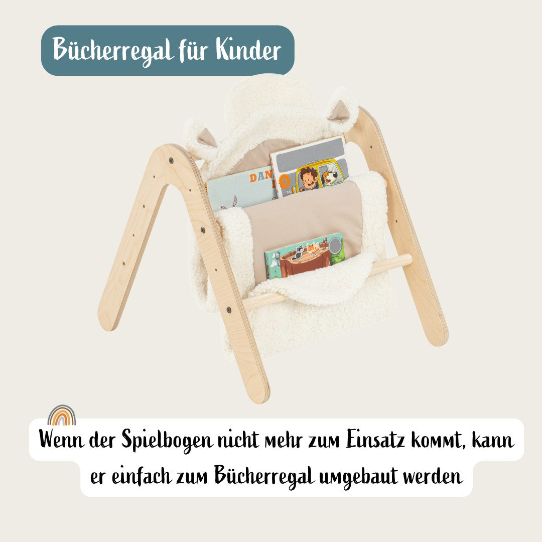 Multifunktionaler Montessori Spielbogen & Bücherregal | 2 in 1