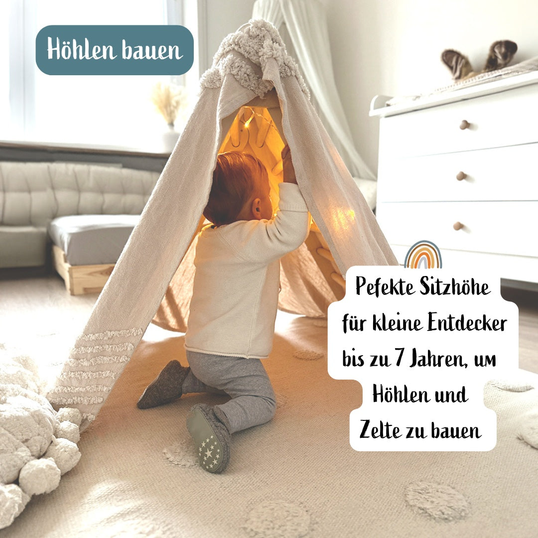 Lernturm klappbar natur und Kletterdreieck im Set
