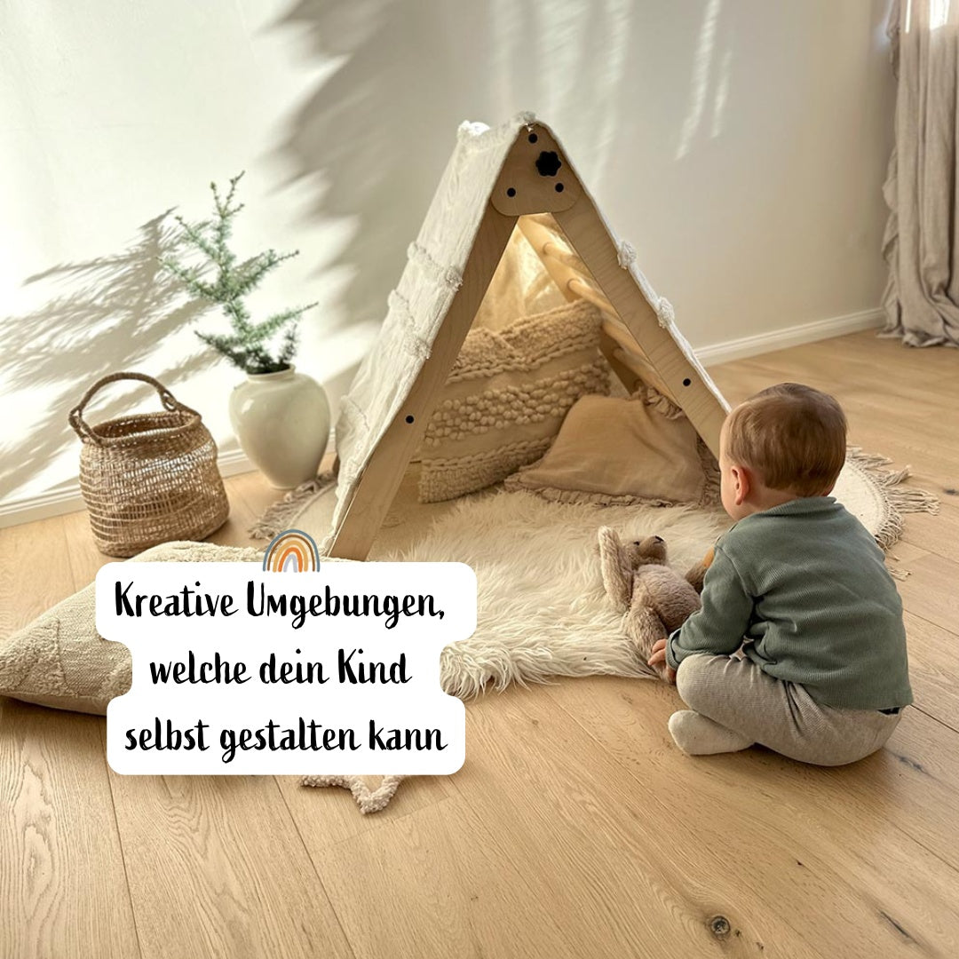 Großes Montessori Kletterdreieck mit Rutsche & Kletterleiter