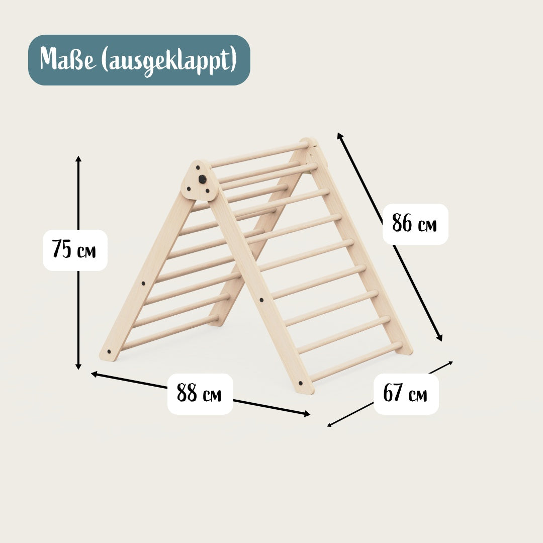 Lernturm klappbar natur und Kletterdreieck im Set
