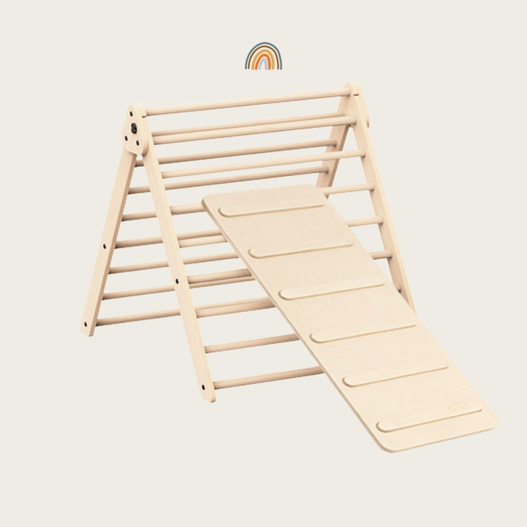 Großes Montessori Kletterdreieck mit Rutsche & Kletterleiter