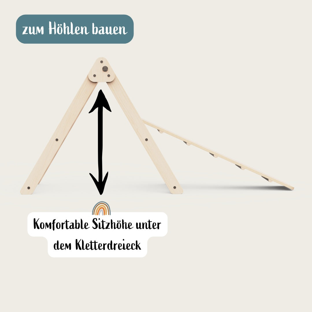Lernturm klappbar natur und Kletterdreieck im Set