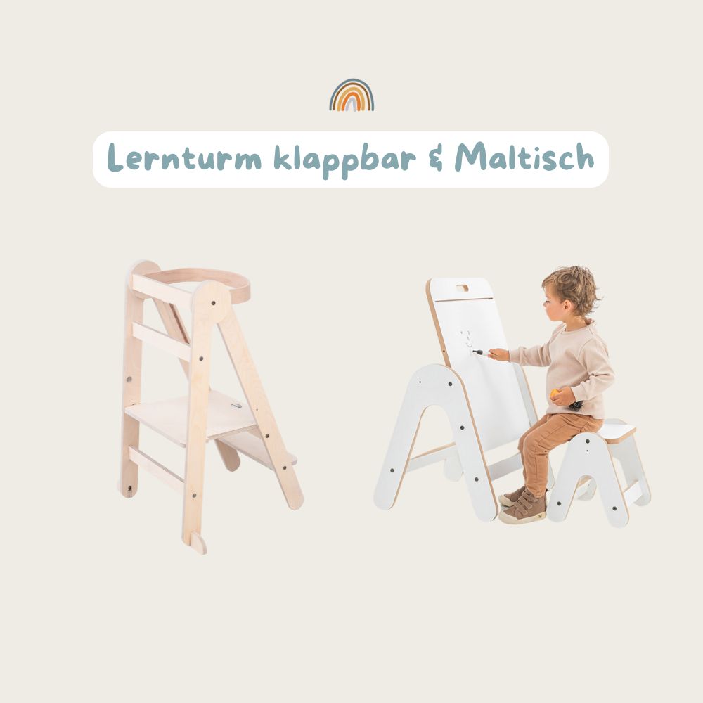 Lernturm klappbar Natur & Maltisch im Set