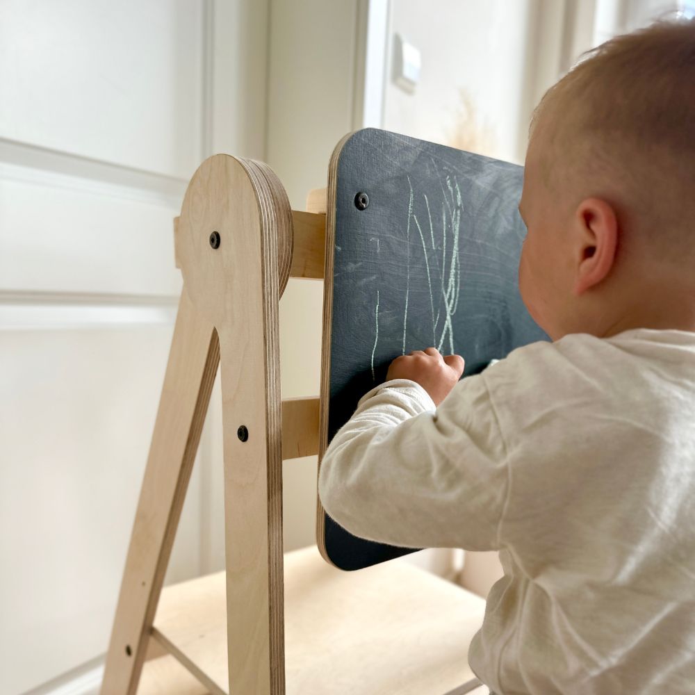Blackboard für Lernturm klappbar | Natur & Grau
