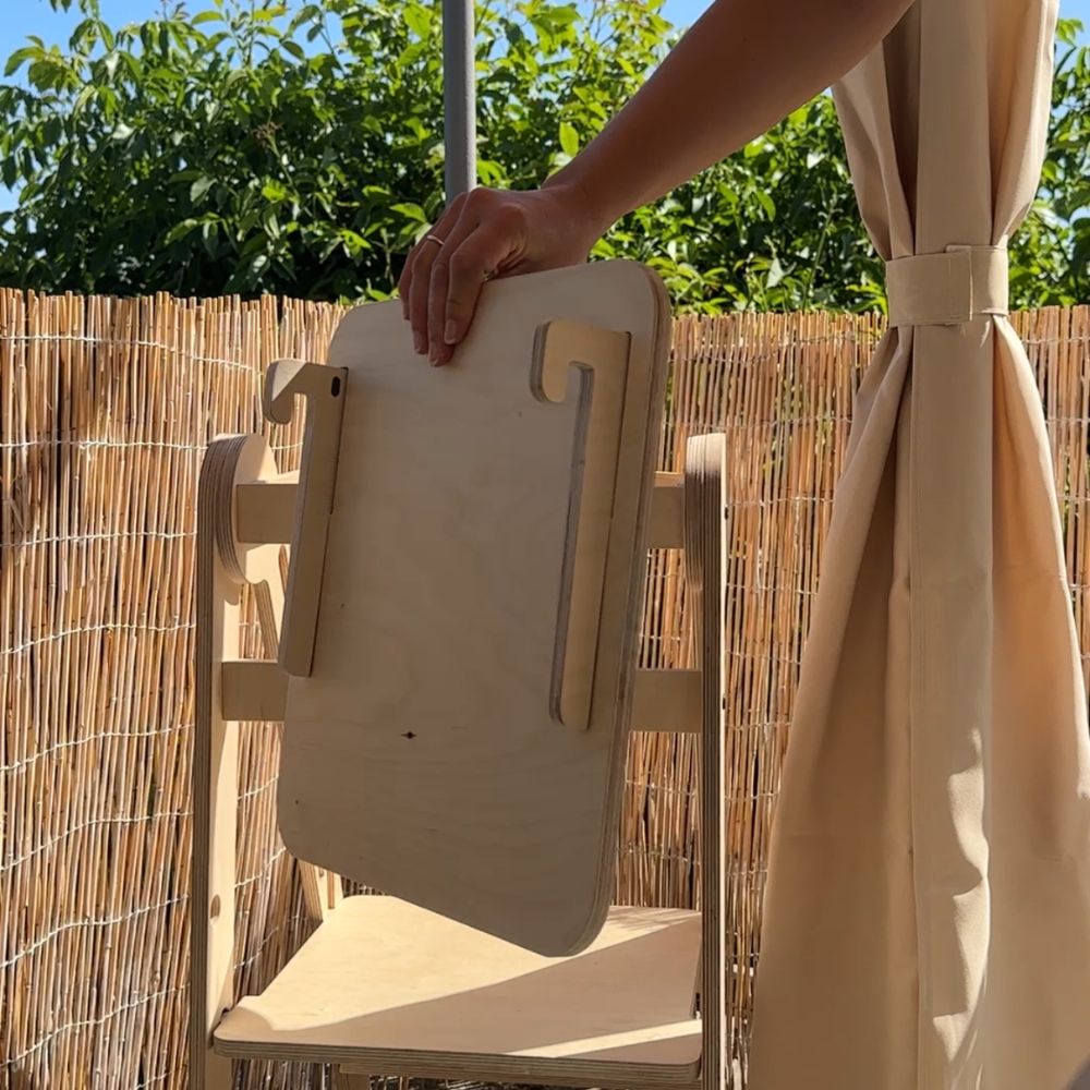 Blackboard für Lernturm klappbar | Natur & Grau