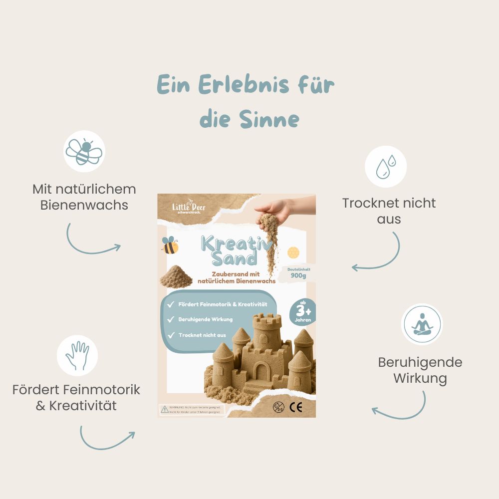 Kreativ Sand | formbarer, kinetischer Spielsand | 1,8 KG