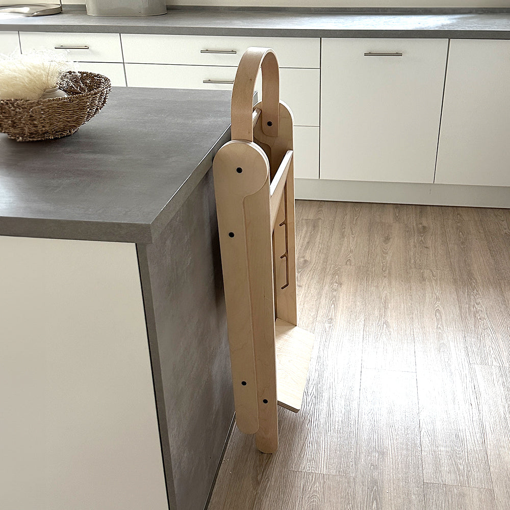 Klappbarer Lernturm Montessori - Küchenhelfer Für Kinder Mit 2 Höhen