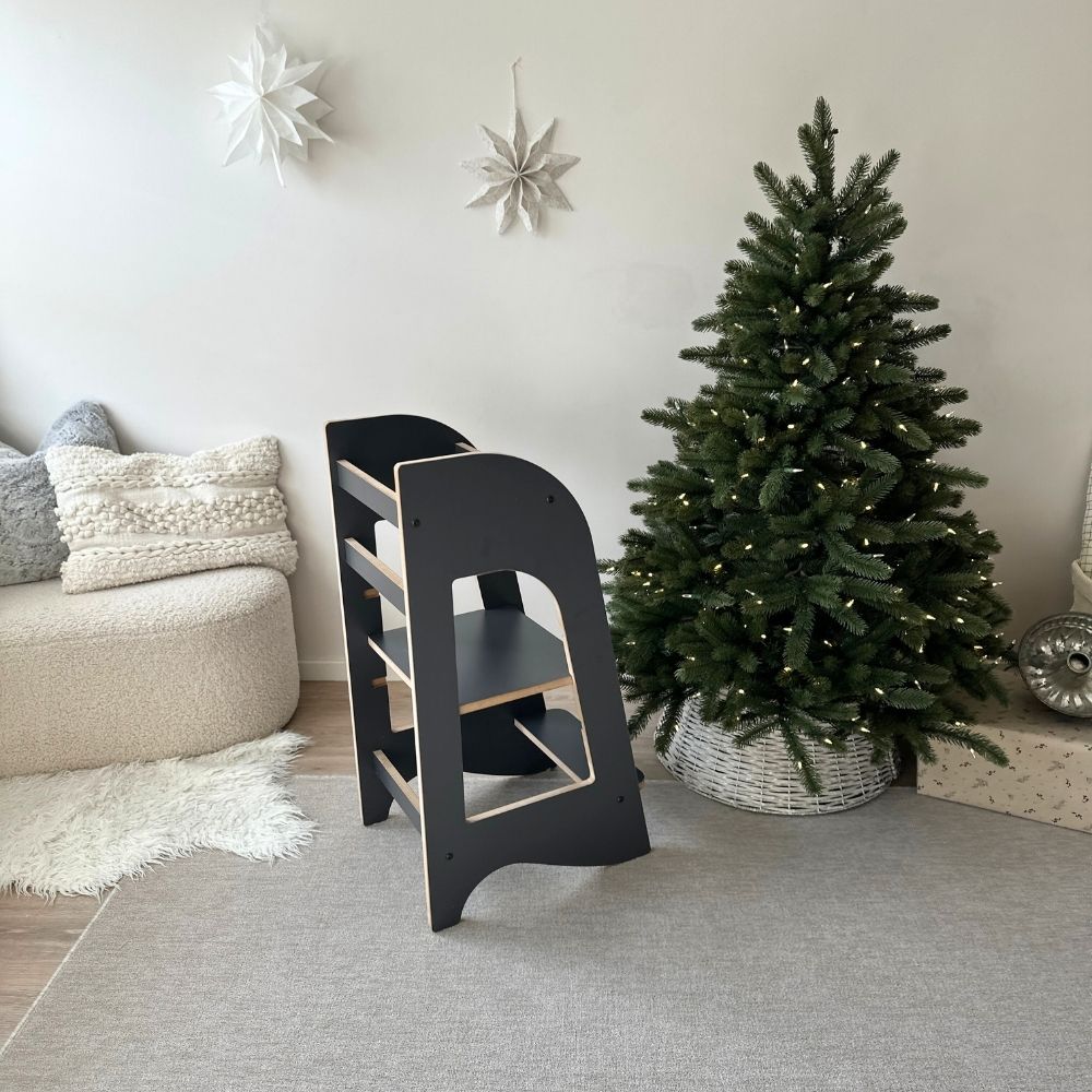 Montessori Lernturm grau höhenverstellbar