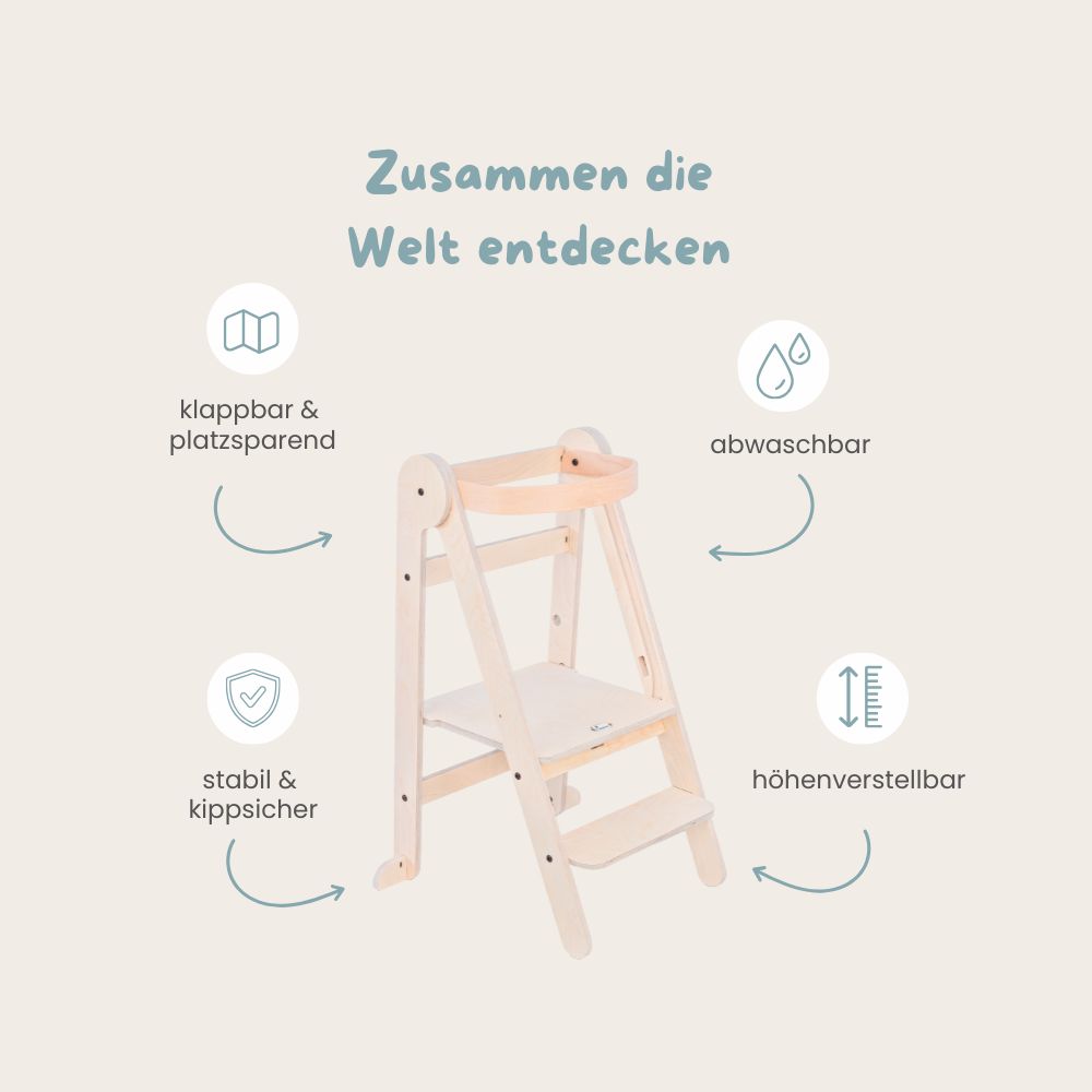 Lernturm klappbar natur - Übersicht icons