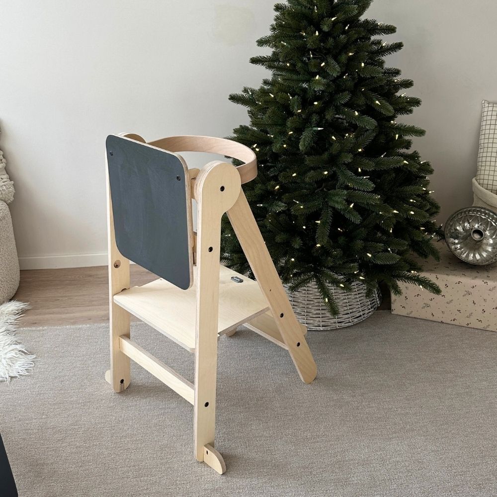 Lernturm klappbar natur mit Blackboard